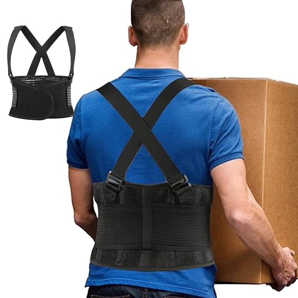 1PC Heavy-Duty Back Brace for Men & Women – Lower Back Support for Lifting, Pain Relief, and Posture Correction – Ideal for Work
