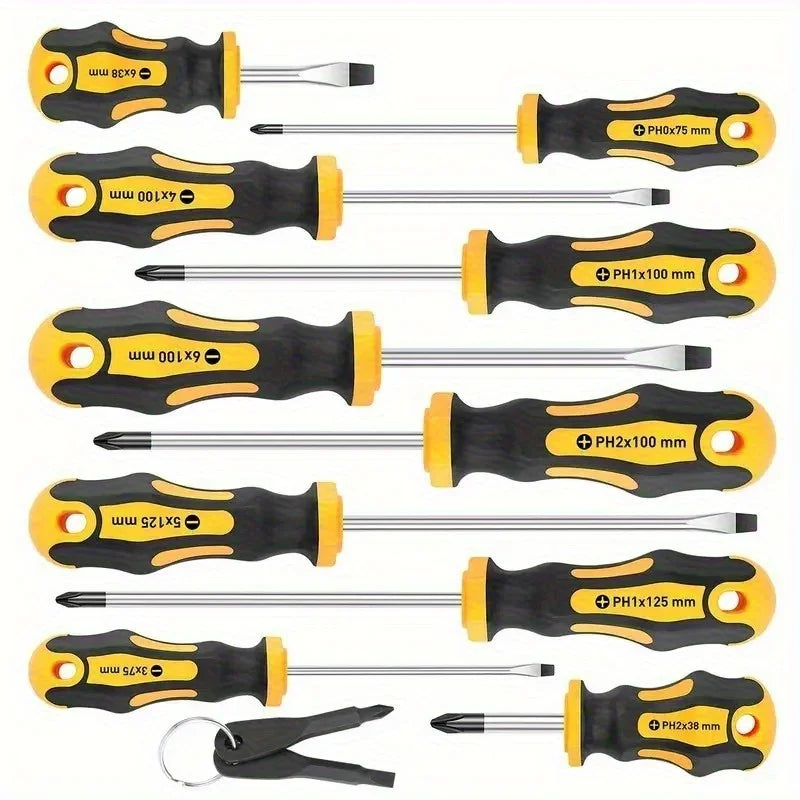 Upgraded Professional Screwdriver Set with Magnetic Bit Holder, Includes Slotted, Phillips, Hexagonal, Torx, and Precision Tools