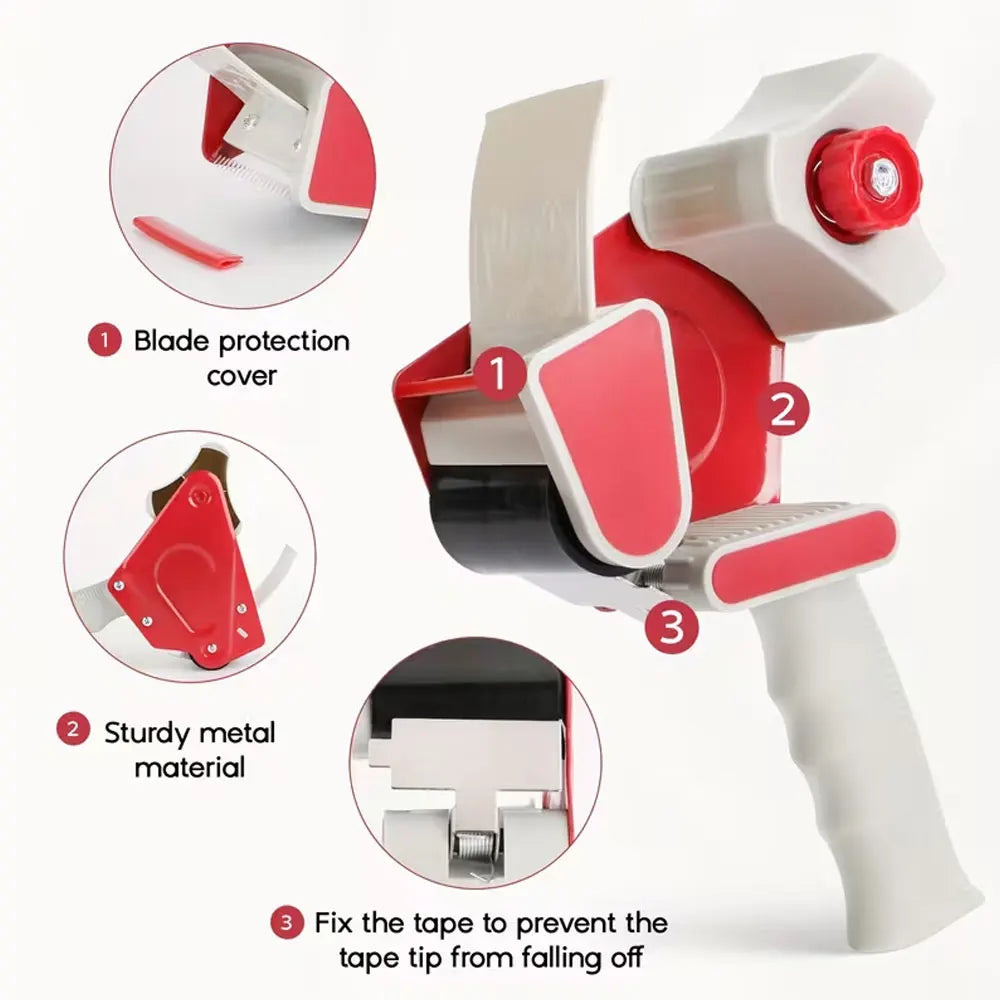 1pc Heavy-Duty Tape Dispenser, Handheld Semi-Automatic Tape Gun, Suitable for Moving and Sealing Cartons During Transportation.