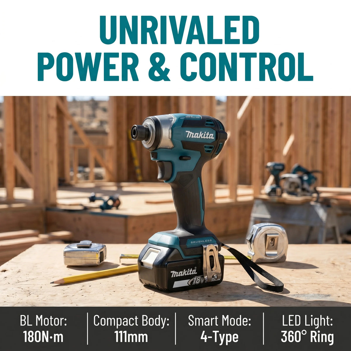 2026 Makita DTD173 18V Cordless Impact Driver BL Brushless Motor Electric Drill Wood/Bolt/T-Mode Rechargeable Power Tools