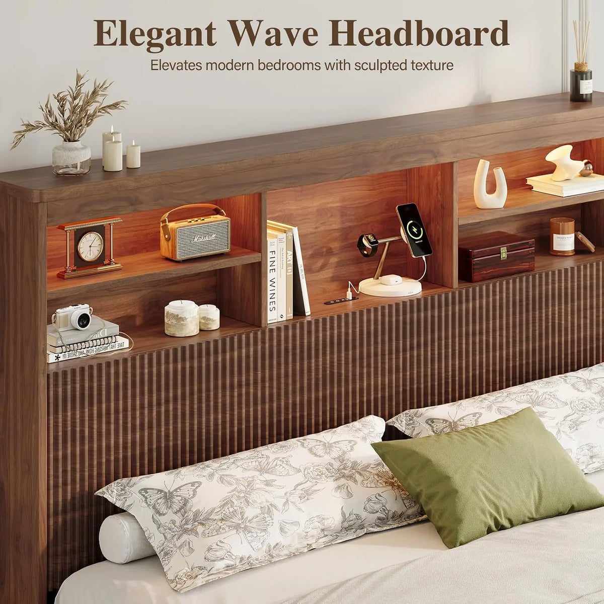 King Bed Frame with 4 Storage Drawers for Bedroom, Customized