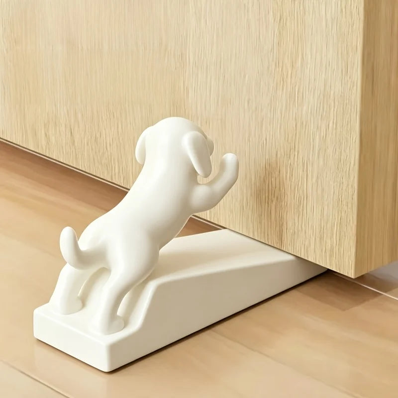 Cute Puppy Door Stopper, Thickened Anti-Collision, Noise-Reducing, Non-Slip Dog-Shaped Door Wedge for Floor-Standing Door Holder