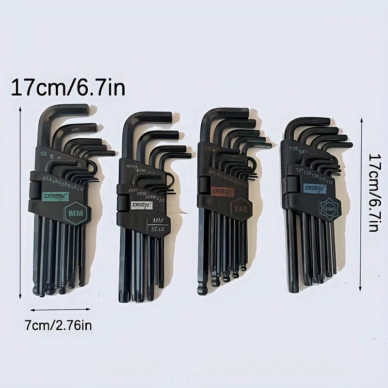DGEV Allen Key Set，Allen Hex Wrench Screwdriver Set With Sleev Universal Torque Long Metric,for Motorcycles, Bicycles