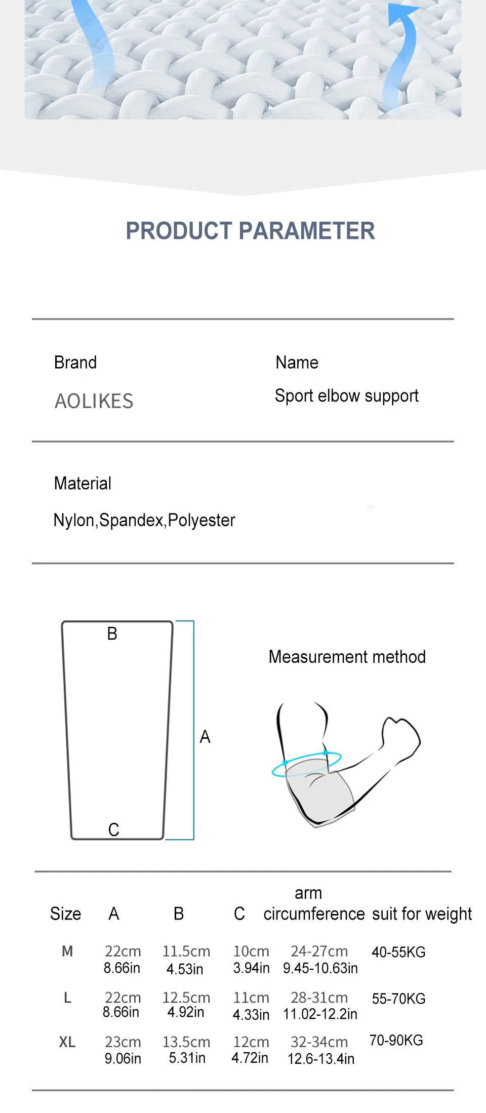 AOLIKES 1PCS New Elbow Compression Sleeve,Tennis Elbow Braces for Tendonitis and Tennis Elbow,Arm Supports golfer elbow support