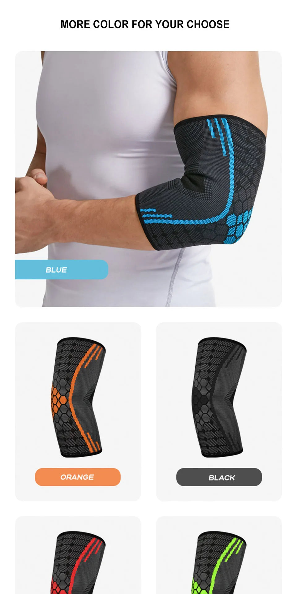 AOLIKES 1PCS New Elbow Compression Sleeve,Tennis Elbow Braces for Tendonitis and Tennis Elbow,Arm Supports golfer elbow support