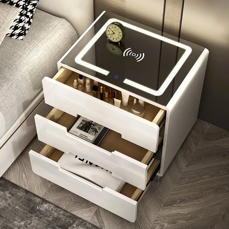 Smart Glasses Nightstand Organizers Design Design Unique Nightstand Bedroom Storage Mesitas De Noche Furniture Accessories