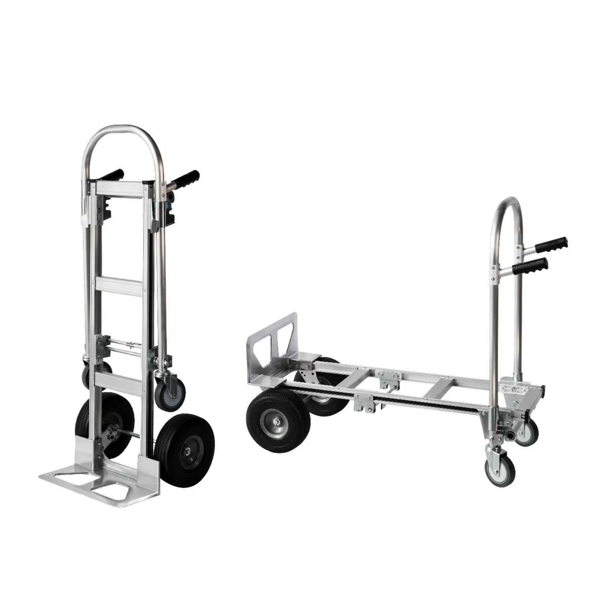 Heavy Duty Foldable Steel Hand Truck 300kg Industrial Storage Tools Transportation Garden Cart Platform Trolley Rubber