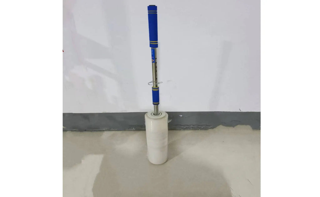 Long Handle Stretch Wrap Dispenser Ergonomic Design Handheld Pallet Wrapping Tool Telescopic Film Applicator Sturdy Duty