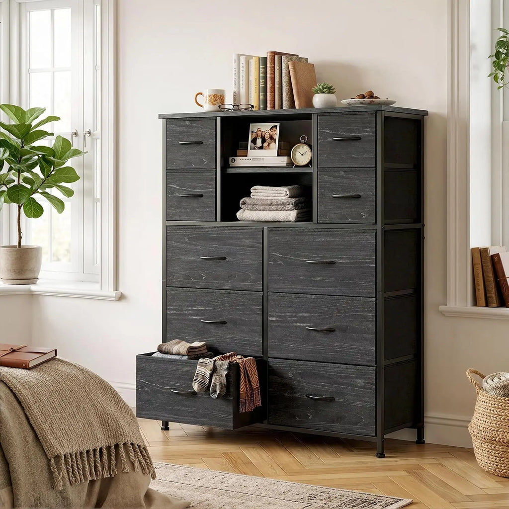 10-Drawer Dresser for Bedroom, 48"H Organizer Storage for clothes, Customized