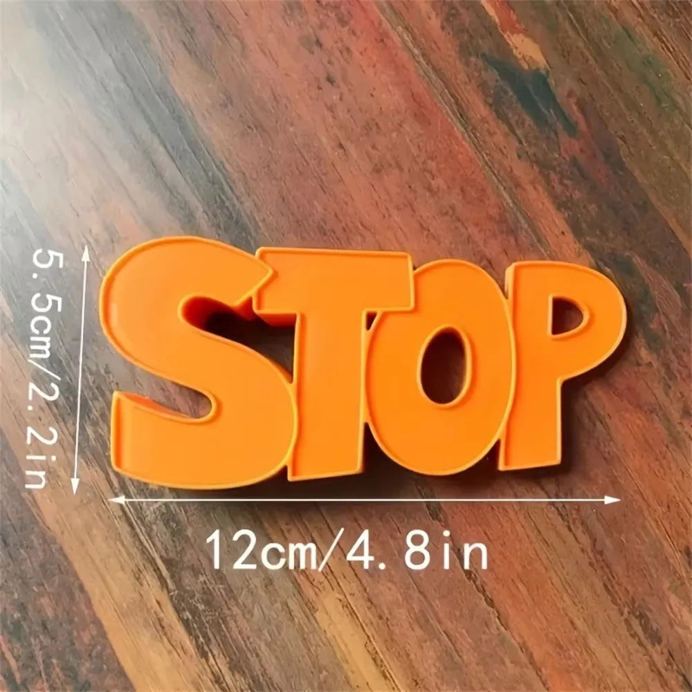 1 Practical Household Door Stopper with English Letter Stop, Creative and Safe Silicone Door Stopper