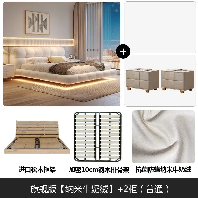 Home 180x200cm Double Wooden Bed Organizer Furniture ﻿ Complete Room Bed King Size Headboard Frames And Bed Bases Tatami Bedroom