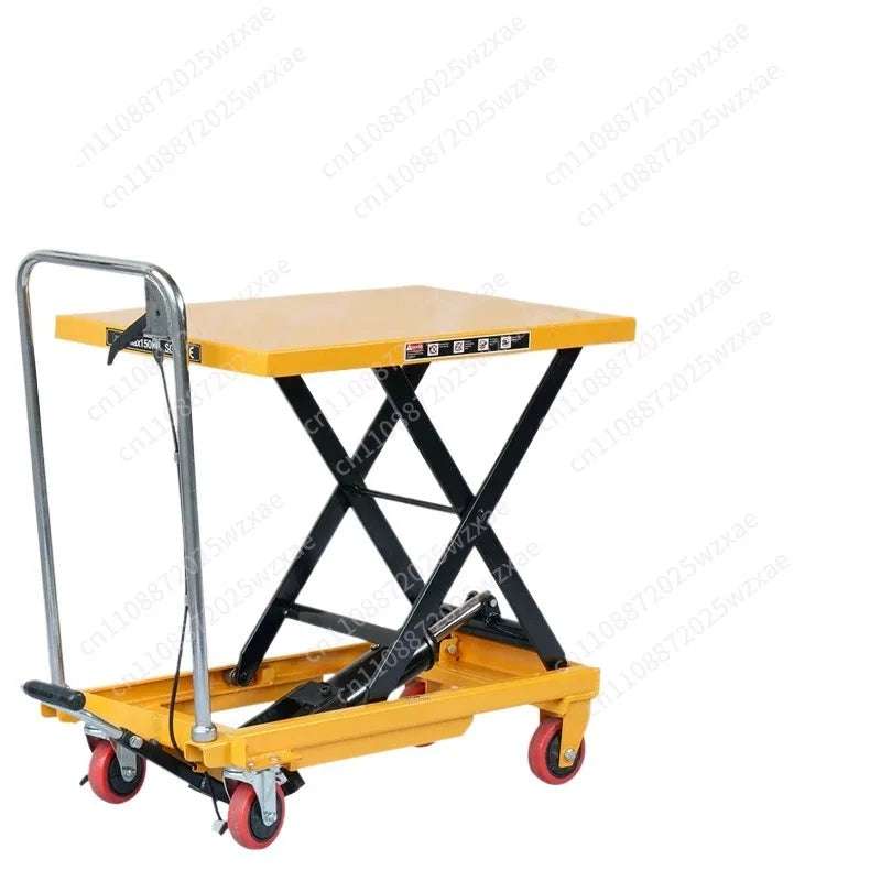Manual Lifting Platform Truck Scissor Hydraulic Lift Loading and Unloading Truck Small Lifting Table Trailer