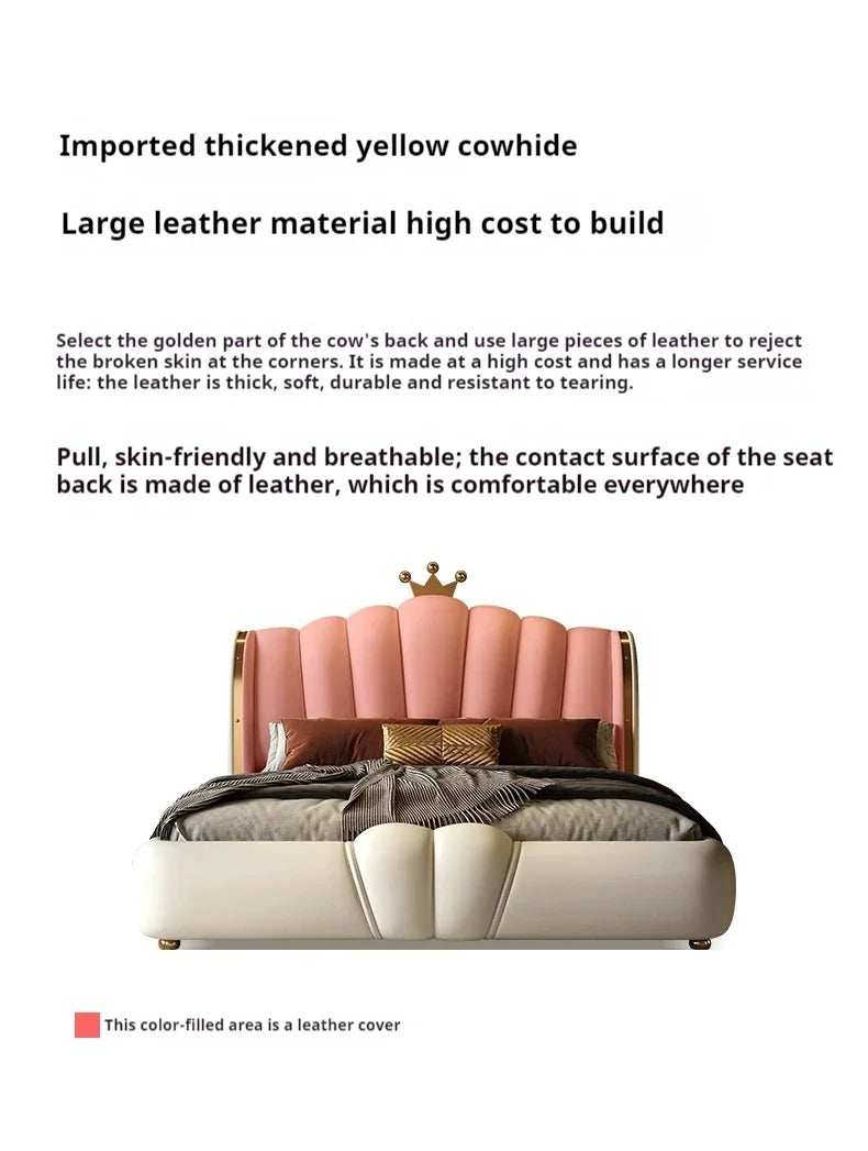 Modular Designer Aesthetic Bed Frame King Size Queen Double Bed Frame White Faux Leather Camas Matrimonial Bedroom Furniture