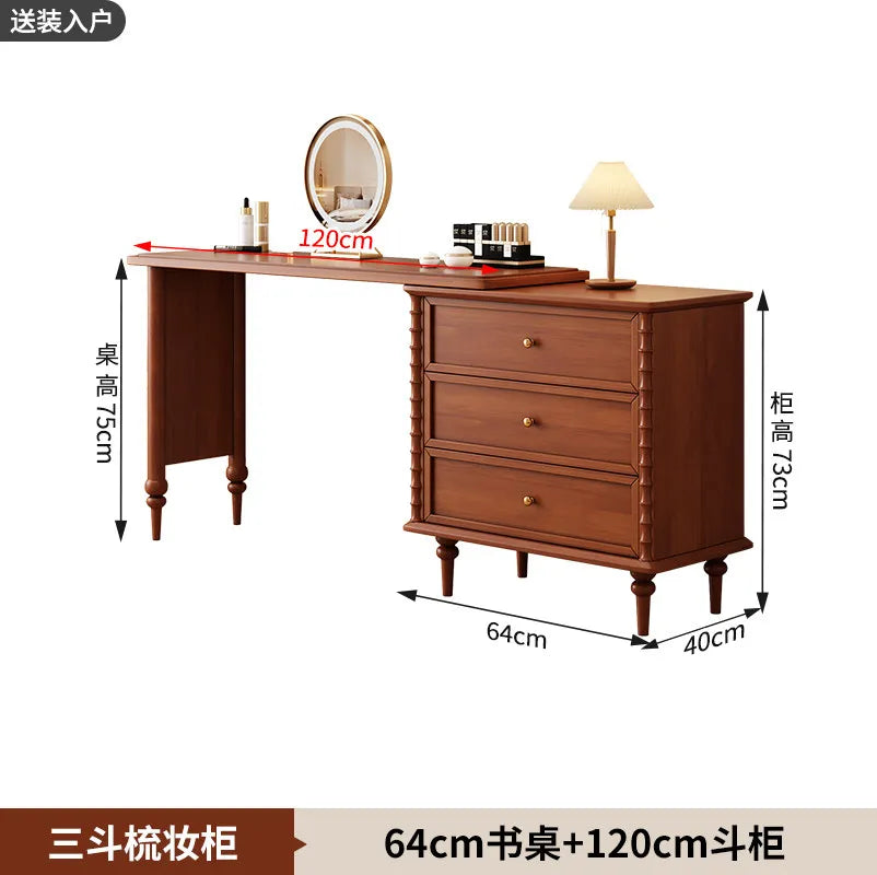 Black Double Dresser Makeup Vanity Vintage Drawers Wooden Long Makeup Vanity Luxury Storage Postazione Trucco Rome Furniture