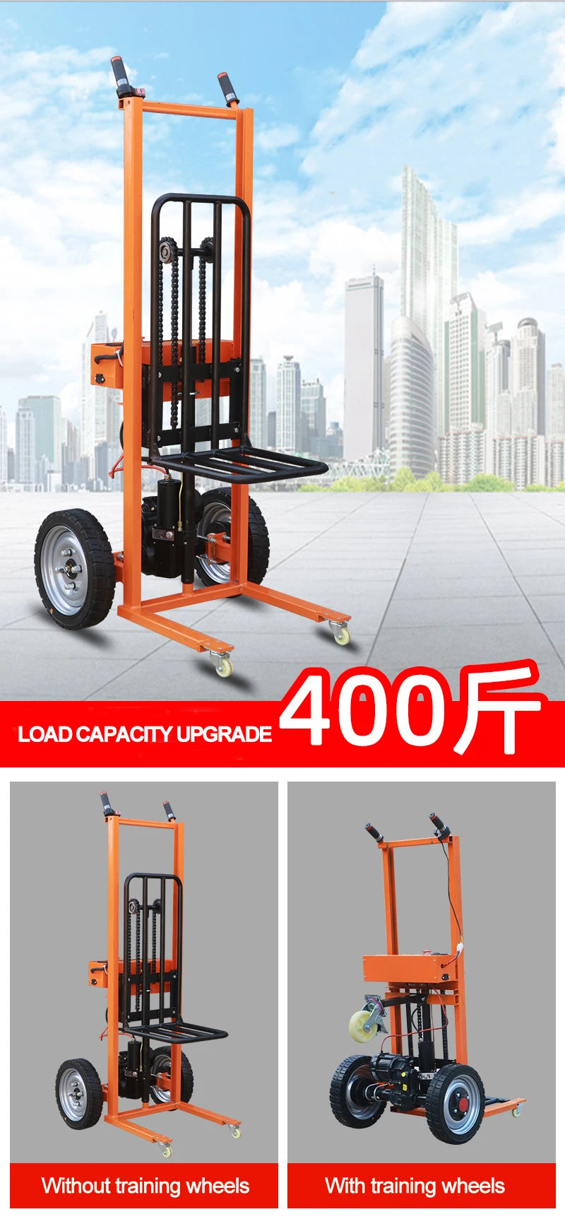 Logistics Warehouse Hand Truck Portable Warehouse Logistics Transport Truck Electric Hydraulic Lift Stacker Hand Trolley Cart