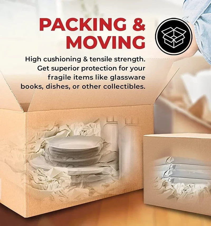 Newsprint Packing Paper Sheets for Moving, Shipping, Box Filler, Wrapping and Protecting Fragile Items  ( 50 Sheets, 27” x 16”)
