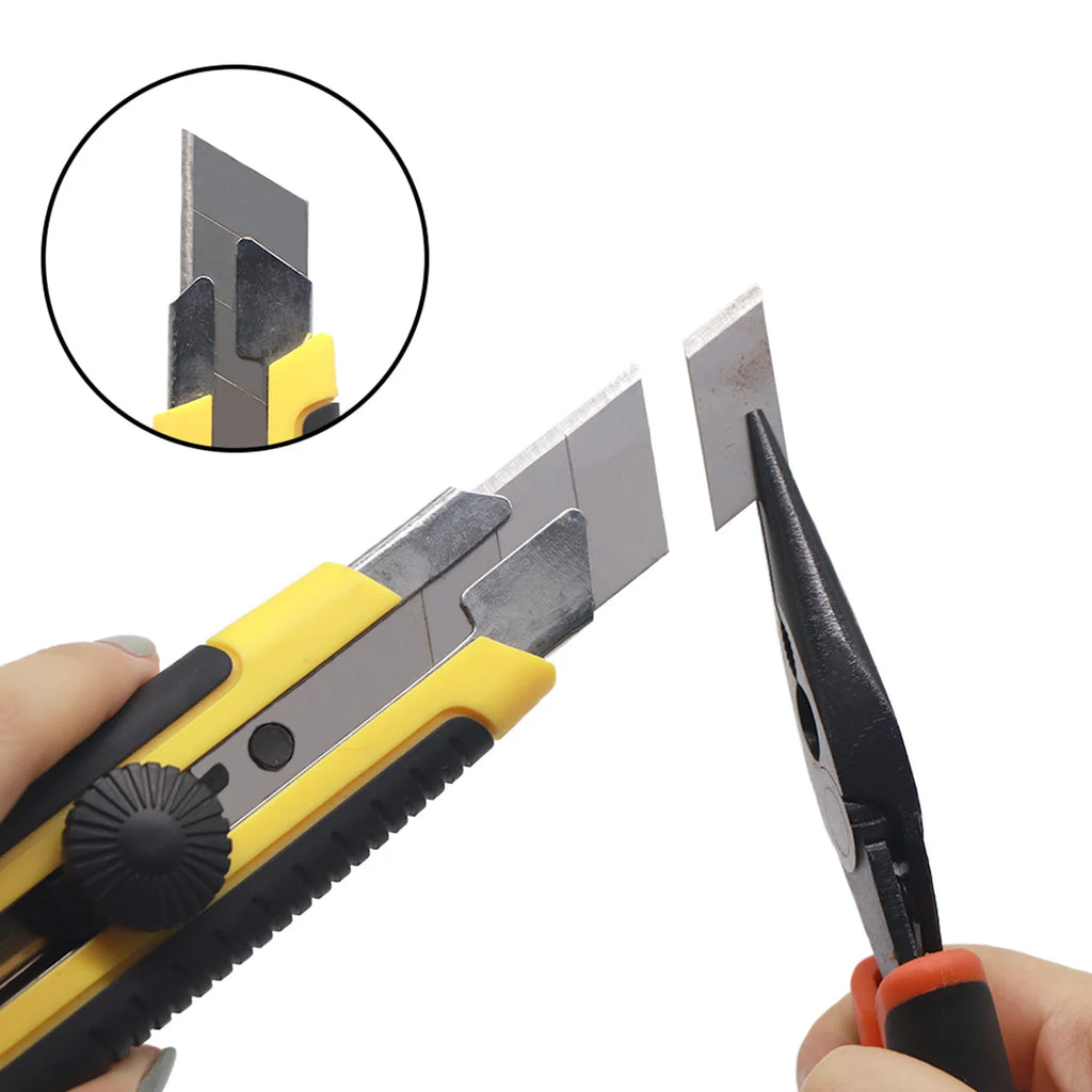 25mm Utility Knife SK5 Stainless Steel Blade Retractable Knife Box Cutter Snap-off Pocket Utility Knives DIY Art Outdoor TOVIA