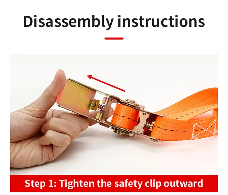Heavy Duty Metal Buckle Tie-Down Cargo Straps for Car and Truck - Strong Ratchet Belt for Secure Luggage and Cargo Transport