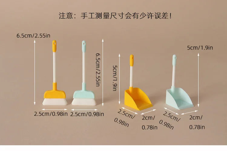 1:12 Dollhouse Mini Cleaning Tools Set Broom 1set Model Dustpan Simulation Scene Accessories Miniature Home Decor Decoration