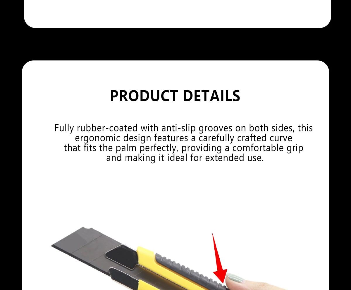 25mm Utility Knife SK5 Stainless Steel Blade Retractable Knife Box Cutter Snap-off Pocket Utility Knives DIY Art Outdoor TOVIA