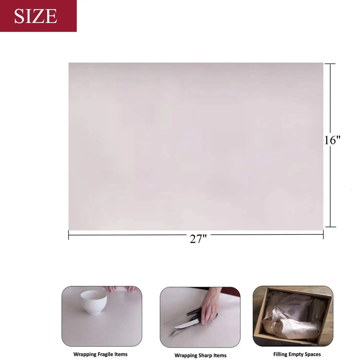 Newsprint Packing Paper Sheets for Moving, Shipping, Box Filler, Wrapping and Protecting Fragile Items  ( 50 Sheets, 27” x 16”)