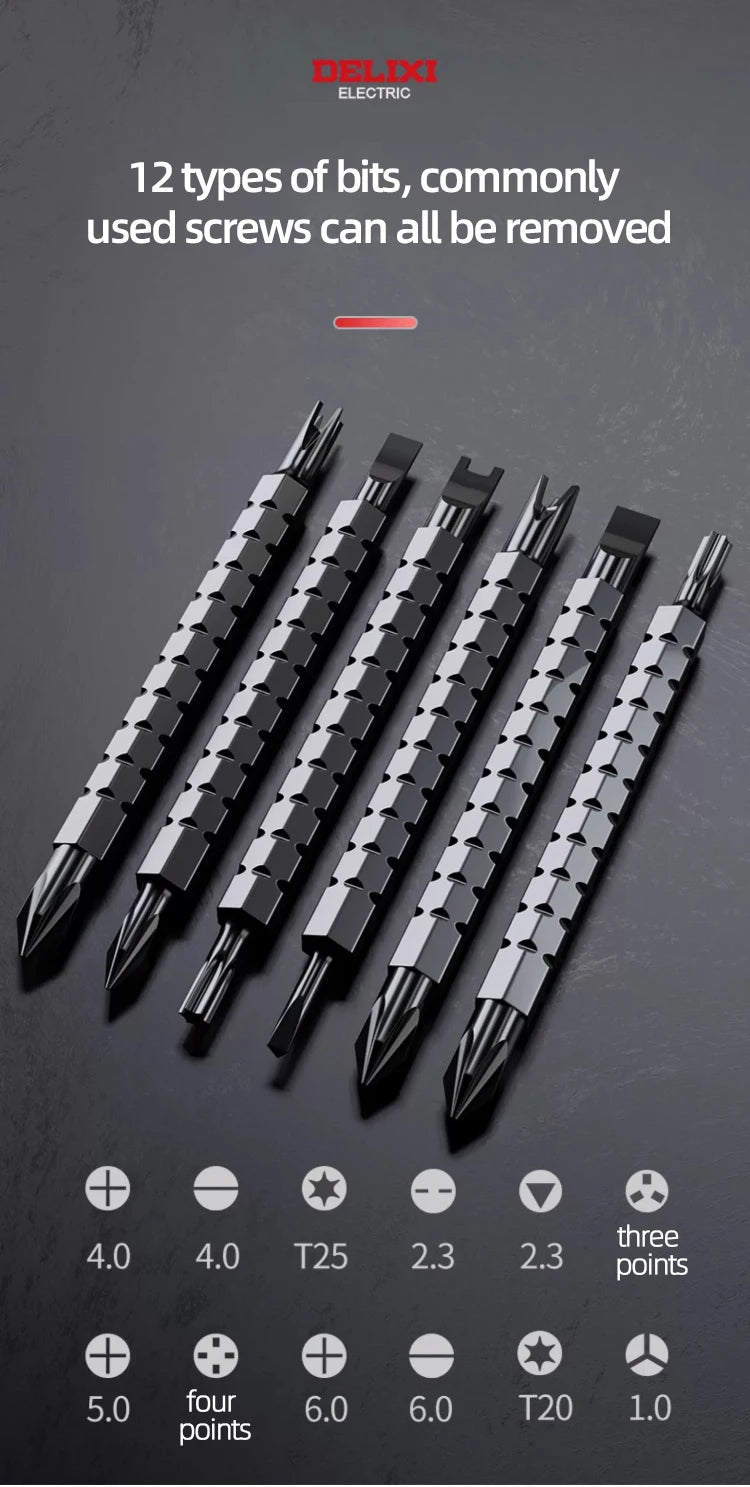 Screwdriver Set of 13 Pieces, Ratchet Set, Multi-functional Cross and Diagonal Use, Extendable, Mini , Household Manual Tool