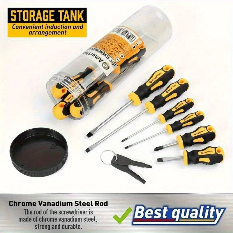 Upgraded Professional Screwdriver Set with Magnetic Bit Holder, Includes Slotted, Phillips, Hexagonal, Torx, and Precision Tools