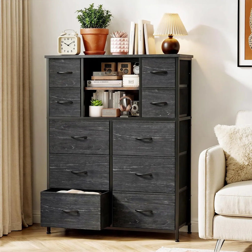 10-Drawer Dresser for Bedroom, 48"H Organizer Storage for clothes, Customized