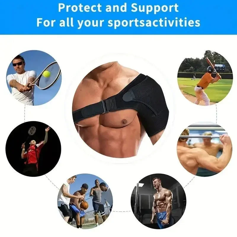 Adjustable Breathable Shoulder Support Brace Pad Gym Sports Care Single Back Belt Band Strap Wrap Men & Women Protective