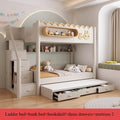 135x190cm Modern Bunk Full Size Bed Full Sizebed Frame Dorm Room Essential Loftbed With Desk Loft Beds Double Home Furniture