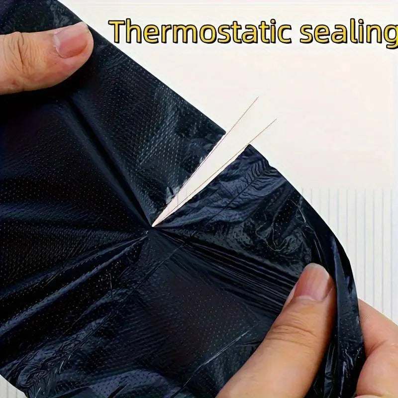 10 Rolls of Black Trash Bags, 1 Roll Contains 20 Bags,  Strong Plastic Bags, Suitable for Home, Office