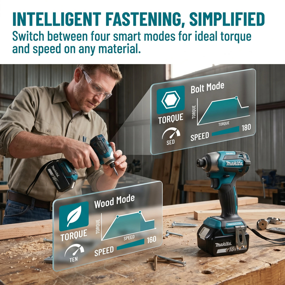2026 Makita DTD173 18V Cordless Impact Driver BL Brushless Motor Electric Drill Wood/Bolt/T-Mode Rechargeable Power Tools