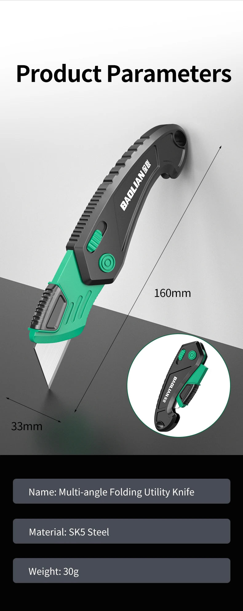 Foldable Art Knife Home Office-Specific Anti-Shock Labor-Saving Leather Carpet Cutting Knife Multi-Function Craft Knives