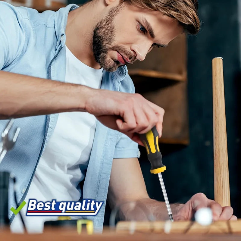 Upgraded Professional Screwdriver Set with Magnetic Bit Holder, Includes Slotted, Phillips, Hexagonal, Torx, and Precision Tools