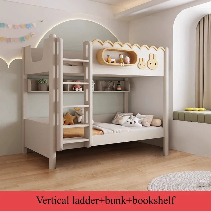 135x190cm Modern Bunk Full Size Bed Full Sizebed Frame Dorm Room Essential Loftbed With Desk Loft Beds Double Home Furniture