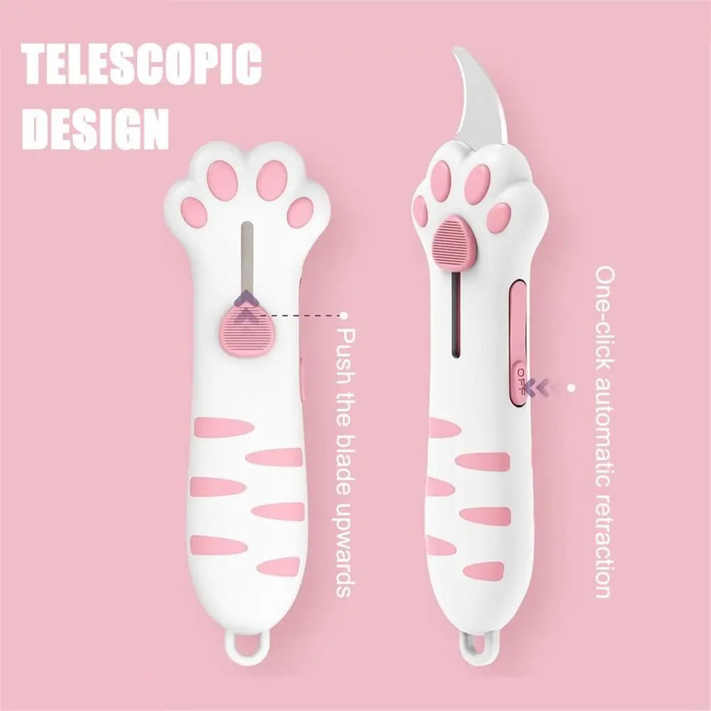 Cute Cat Paw Sharp Box Cutters Mini Portable Cat Claw Utility Knife Creative Hand Account Decor Paper Cutting Tools Art Supplies