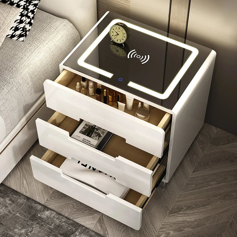 Smart Glasses Nightstand Organizers Design Design Unique Nightstand Bedroom Storage Mesitas De Noche Furniture Accessories