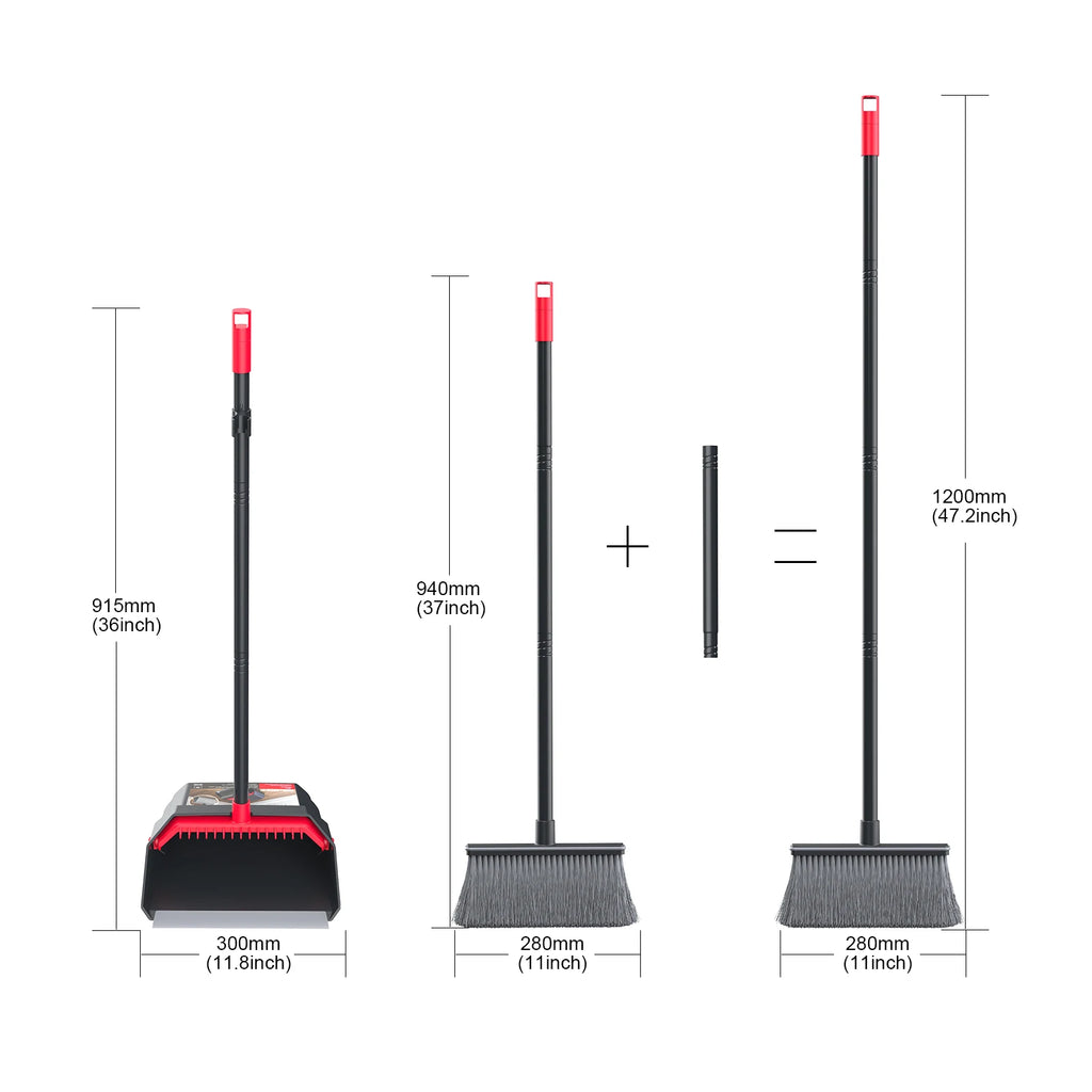 Household Broom and Dustpan Set - Combination Sweeping Tool with Long Handle Household cleaning tools