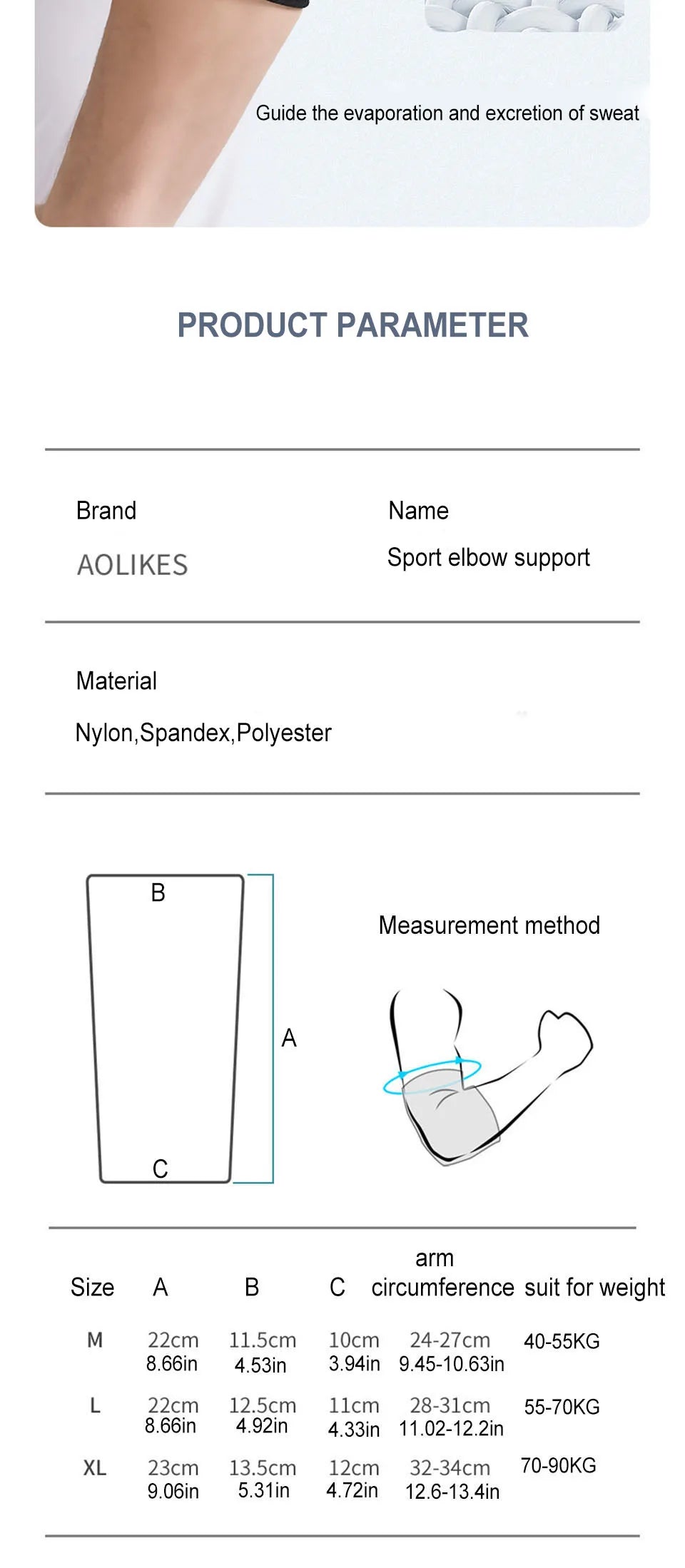 AOLIKES 1PCS New Elbow Compression Sleeve,Tennis Elbow Braces for Tendonitis and Tennis Elbow,Arm Supports golfer elbow support