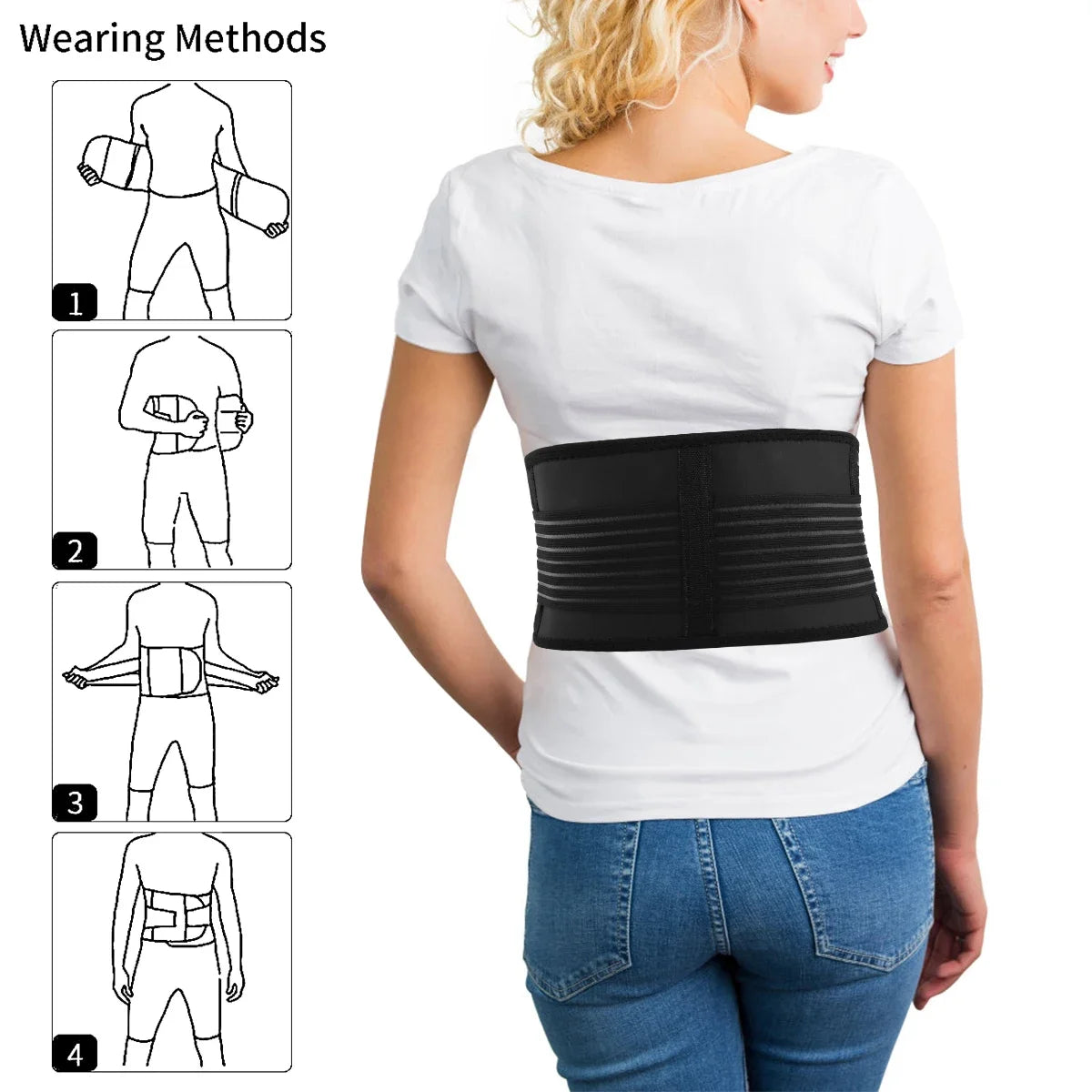 Back Support Belt Breathable Lower Back Brace Pain Relief Adjustable Self-Warming Comfort Lumbar Support Back Brace