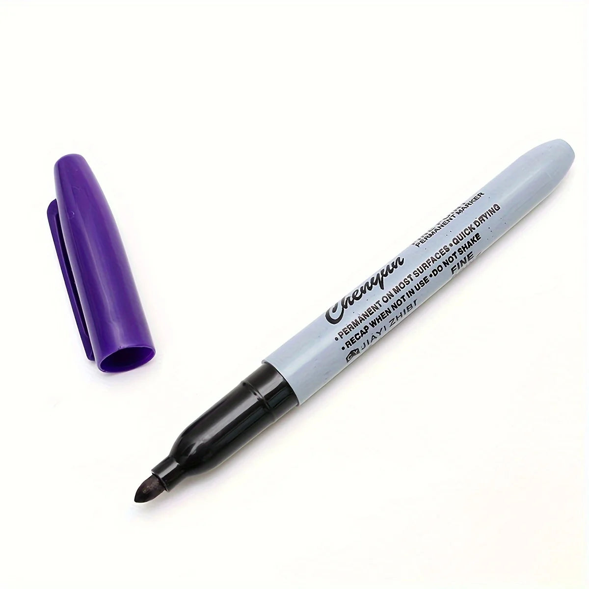 12 permanent markers, with a slender tip design, are durable and long-lasting, suitable for various surfaces