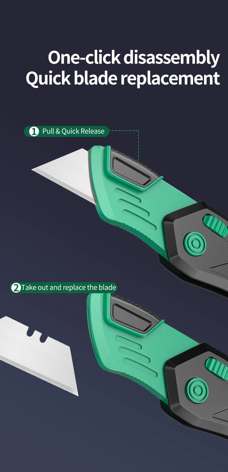 Foldable Art Knife Home Office-Specific Anti-Shock Labor-Saving Leather Carpet Cutting Knife Multi-Function Craft Knives