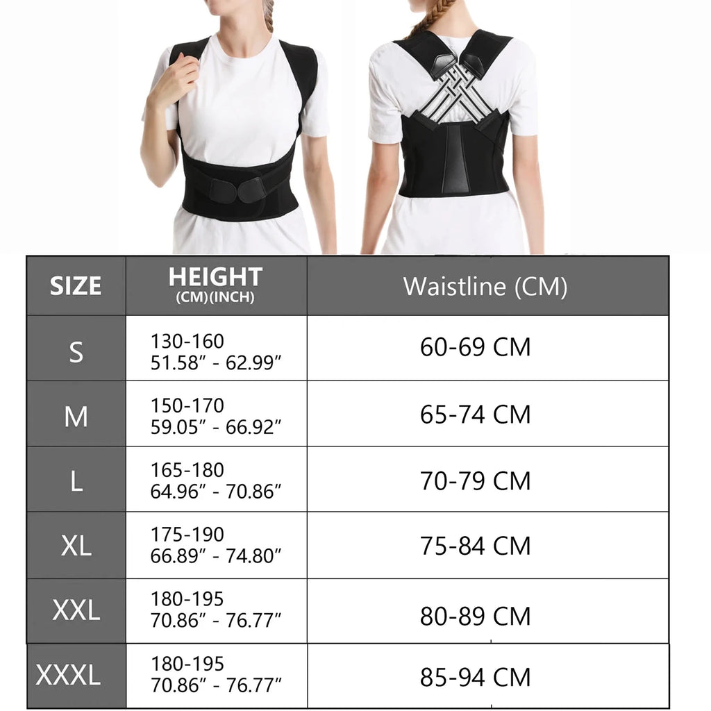 Back Brace Posture Corrector for Women Men Shoulder Straightener Adjustable Full Back Support Upper Lower Pain Relief