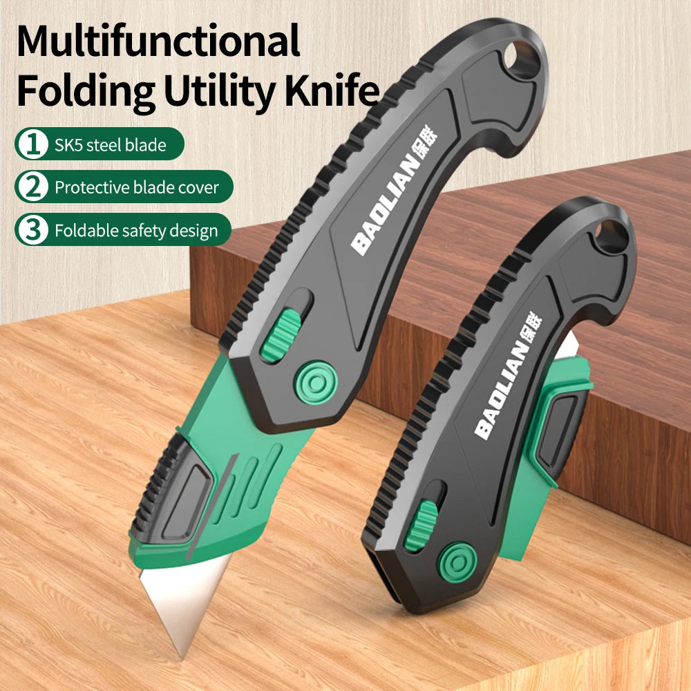 Foldable Art Knife Home Office-Specific Anti-Shock Labor-Saving Leather Carpet Cutting Knife Multi-Function Craft Knives