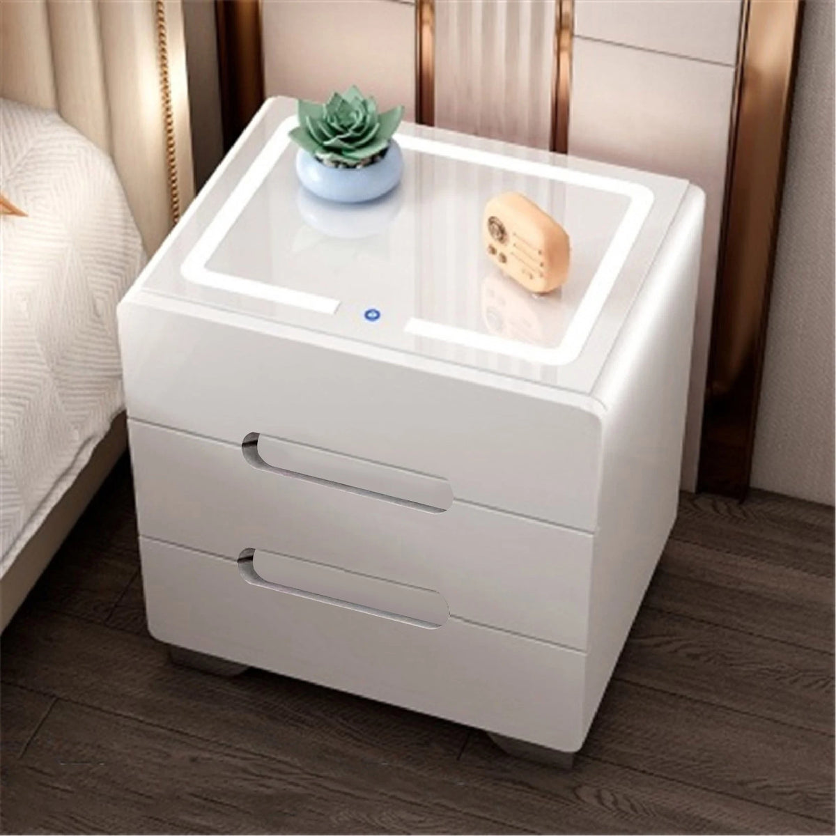 Smart Glasses Nightstand Organizers Design Design Unique Nightstand Bedroom Storage Mesitas De Noche Furniture Accessories