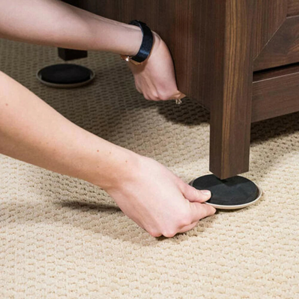 4Pc Furniture Sliders Leg Pads For Carpet Heavy Duty Furniture Slider Movers Gliders Moving Anti-abrasion Floor Protector Mat