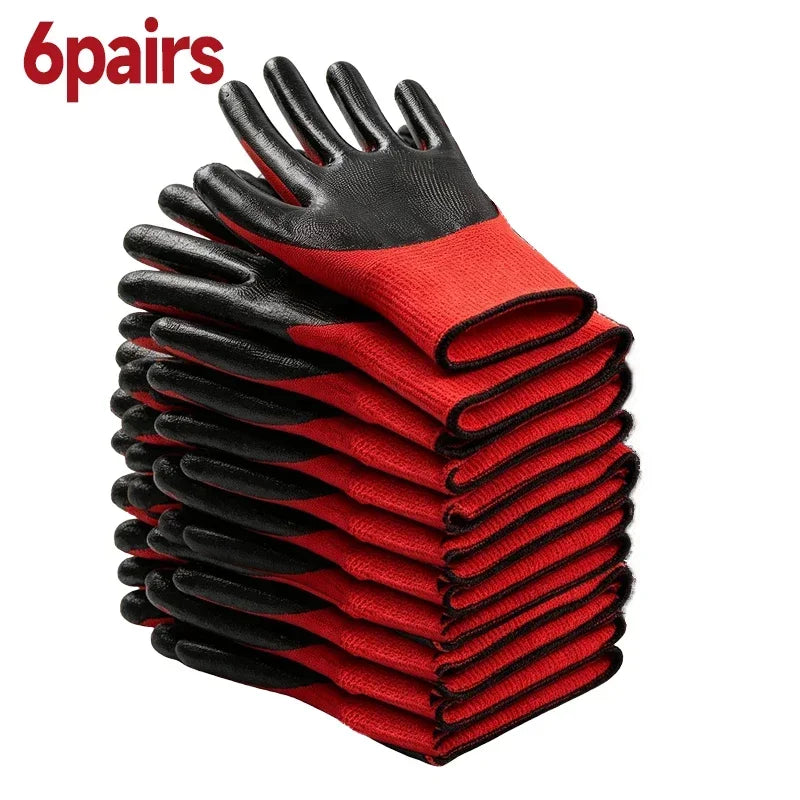 Anti Slip Wear-resistant Work Gloves Thick Latex Safety Work Gloves Palm Coated Gloves Gardening Mechanics Gardening Work Gloves