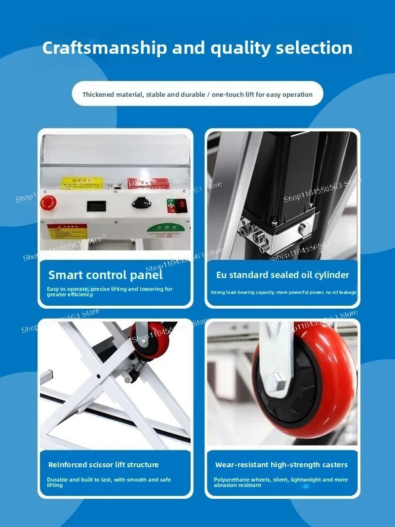 Electric Lift Trolley Electric Hydraulic Lift Portable Truck Handling Scissor Fork Mobile Flatbed Truck