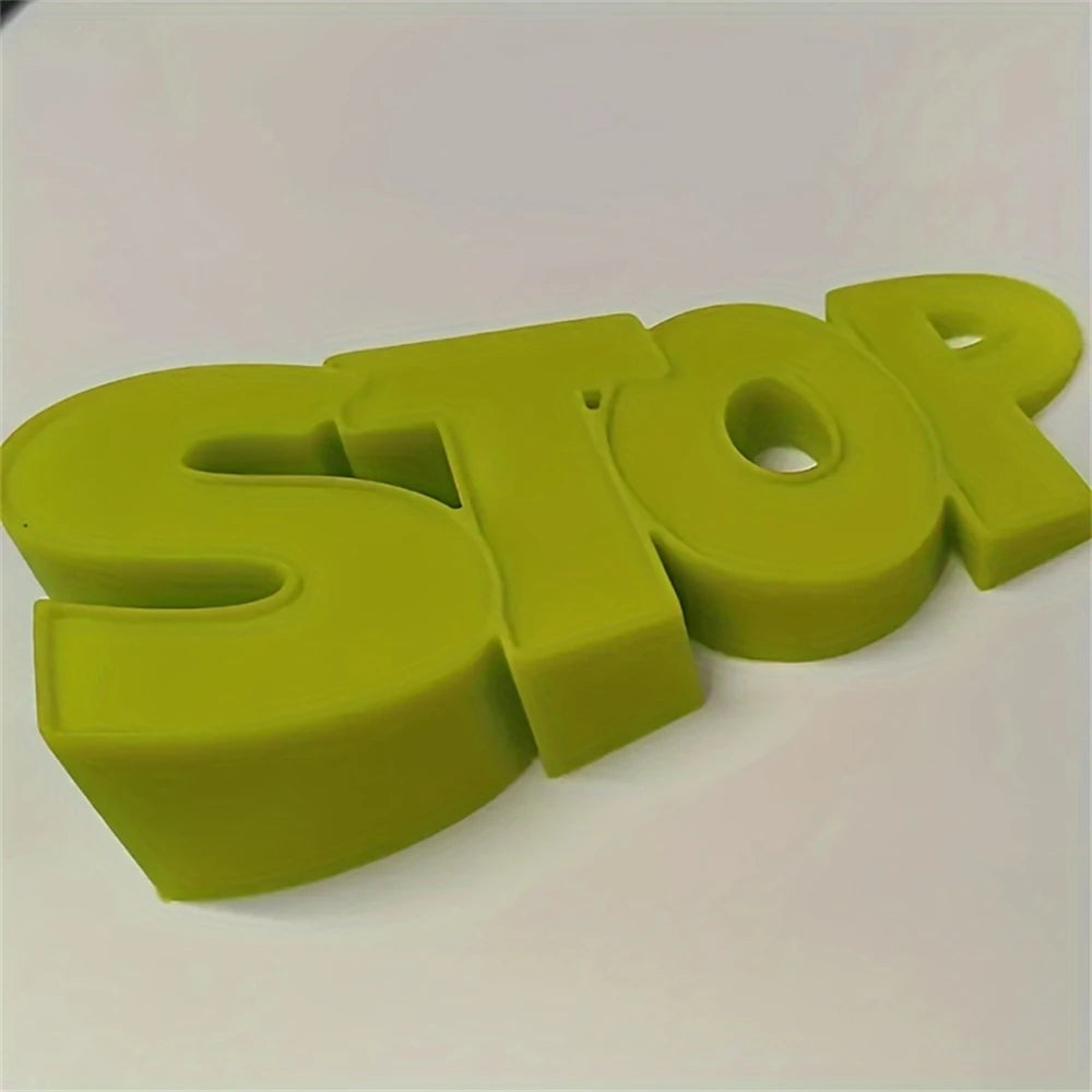 1 Practical Household Door Stopper with English Letter Stop, Creative and Safe Silicone Door Stopper