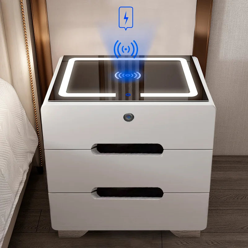 Smart Glasses Nightstand Organizers Design Design Unique Nightstand Bedroom Storage Mesitas De Noche Furniture Accessories